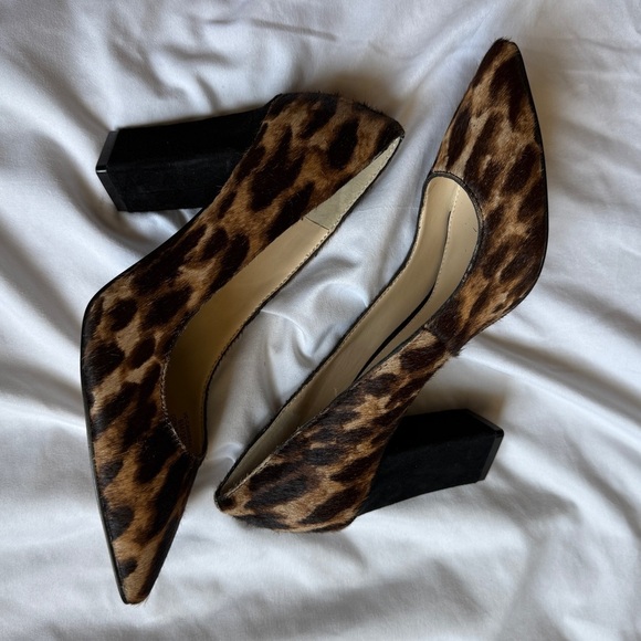Vince Camuto Leopard Cow Hair Block Heel Pumps – Size 6 - Picture 5 of 6
